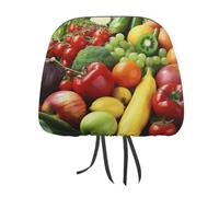MNVTSKOP Fresh Vegetables Fruits Headrest Covers for Cars Universal Anti-Dirty Car Head Rest Protector Easy to Install Durable Breathable Vehicle Accessories for Auto Trucks SUVs