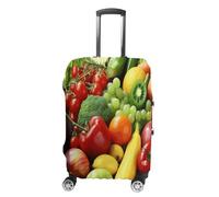 MNVTSKOP Fresh Vegetables Fruits Luggage Covers Scratch-Resistant Washable Suitcase Cover Polyester Elastic Travel Baggage Protector for Suitcase Protector Cover, White, XL