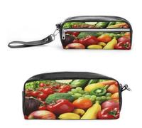 MNVTSKOP Fresh Vegetables Fruits Makeup Bag Small Cosmetic Travel Case Portable Stationery Organizer for Women Teacher