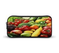 MNVTSKOP Fresh Vegetables Fruits Pencil Case Large Capacity Pencil Pouch Office Pencil Bag for Men Women Desk Organizer