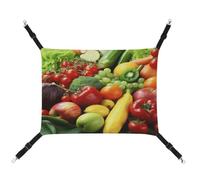 MNVTSKOP Fresh Vegetables Fruits Pet Hammock Breathable Cat Hanging Hammock with Adjustable Straps and Metal Hooks Plush Small Animal Soft Hideout Bed for Indoor and Outdoor