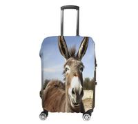 MNVTSKOP Funny Donkey Luggage Covers Scratch-Resistant Washable Suitcase Cover Polyester Elastic Travel Baggage Protector for Suitcase Protector Cover, White, M