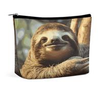 MNVTSKOP Funny Sloth Cosmetic Bag Large Capacity Travel Makeup Bag Trendy Portable Toiletry Bag for Women