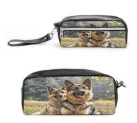 MNVTSKOP German Shepherd Dogs Makeup Bag Small Cosmetic Travel Case Portable Stationery Organizer for Women Teacher