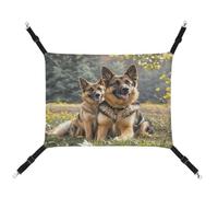 MNVTSKOP German Shepherd Dogs Pet Hammock Breathable Cat Hanging Hammock with Adjustable Straps and Metal Hooks Plush Small Animal Soft Hideout Bed for Indoor and Outdoor