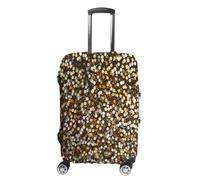 MNVTSKOP Glitter Sequin Spot Luggage Covers Scratch-Resistant Washable Suitcase Cover Polyester Elastic Travel Baggage Protector for Suitcase Protector Cover, white, M
