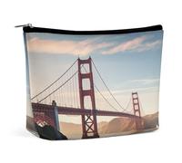 MNVTSKOP Golden Gate Bridge Cosmetic Bag Large Capacity Travel Makeup Bag Trendy Portable Toiletry Bag for Women