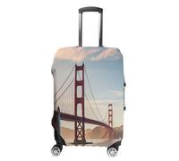 MNVTSKOP Golden Gate Bridge Luggage Covers Scratch-Resistant Washable Suitcase Cover Polyester Elastic Travel Baggage Protector for Suitcase Protector Cover, White, L