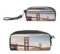 MNVTSKOP Golden Gate Bridge Makeup Bag Small Cosmetic Travel Case Portable Stationery Organizer for Women Teacher