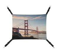 MNVTSKOP Golden Gate Bridge Pet Hammock Breathable Cat Hanging Hammock with Adjustable Straps and Metal Hooks Plush Small Animal Soft Hideout Bed for Indoor and Outdoor