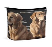 MNVTSKOP Golden Retrievers Cosmetic Bag Large Capacity Travel Makeup Bag Trendy Portable Toiletry Bag for Women
