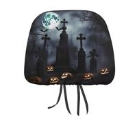 MNVTSKOP Gothic Happy Halloween Headrest Covers for Cars Universal Anti-Dirty Car Head Rest Protector Easy to Install Durable Breathable Vehicle Accessories for Auto Trucks SUVs