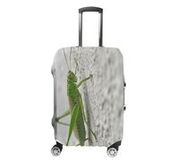 MNVTSKOP Green Grasshopper Image Luggage Covers Scratch-Resistant Washable Suitcase Cover Polyester Elastic Travel Baggage Protector for Suitcase Protector Cover, White, XL