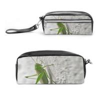MNVTSKOP Green Grasshopper Image Makeup Bag Small Cosmetic Travel Case Portable Stationery Organizer for Women Teacher