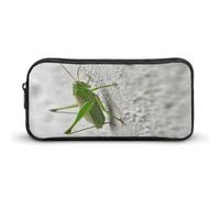 MNVTSKOP Green Grasshopper Image Pencil Case Large Capacity Pencil Pouch Office Pencil Bag for Men Women Desk Organizer