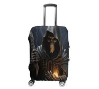 MNVTSKOP Grim Reaper Luggage Covers Scratch-Resistant Washable Suitcase Cover Polyester Elastic Travel Baggage Protector for Suitcase Protector Cover, White, XL