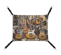 MNVTSKOP Guitar Bass Music Musical Instruments Pet Hammock Breathable Cat Hanging Hammock with Adjustable Straps and Metal Hooks Plush Small Animal Soft Hideout Bed for Indoor and Outdoor