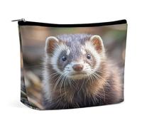 MNVTSKOP Hairy Ferret Cosmetic Bag Large Capacity Travel Makeup Bag Trendy Portable Toiletry Bag for Women