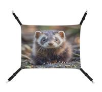 MNVTSKOP Hairy Ferret Pet Hammock Breathable Cat Hanging Hammock with Adjustable Straps and Metal Hooks Plush Small Animal Soft Hideout Bed for Indoor and Outdoor