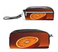 MNVTSKOP Half An Orange Makeup Bag Small Cosmetic Travel Case Portable Stationery Organizer for Women Teacher