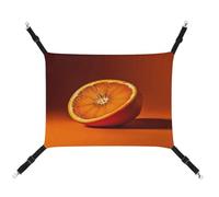 MNVTSKOP Half an Orange Pet Hammock Breathable Cat Hanging Hammock with Adjustable Straps and Metal Hooks Plush Small Animal Soft Hideout Bed for Indoor and Outdoor