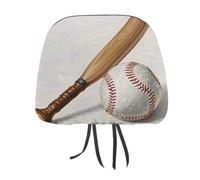 MNVTSKOP Hand Drawn Baseball Bats and Ball Headrest Covers for Cars Universal Anti-Dirty Car Head Rest Protector Easy to Install Durable Breathable Vehicle Accessories for Auto Trucks SUVs