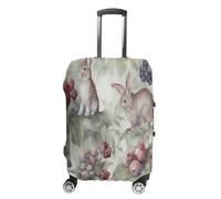 MNVTSKOP Hand Drawn Rabbit Luggage Covers Scratch-Resistant Washable Suitcase Cover Polyester Elastic Travel Baggage Protector for Suitcase Protector Cover, white, XL