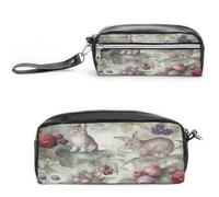 MNVTSKOP Hand Drawn Rabbit Makeup Bag Small Cosmetic Travel Case Portable Stationery Organizer for Women Teacher