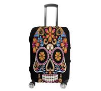 MNVTSKOP Hand Drawn Skull Luggage Covers Scratch-Resistant Washable Suitcase Cover Polyester Elastic Travel Baggage Protector for Suitcase Protector Cover, White, M