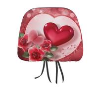 MNVTSKOP Happy Valentine's Day Headrest Covers for Cars Universal Anti-Dirty Car Head Rest Protector Easy to Install Durable Breathable Vehicle Accessories for Auto Trucks SUVs