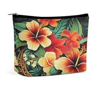 MNVTSKOP Hawaiian Style Print Cosmetic Bag Large Capacity Travel Makeup Bag Trendy Portable Toiletry Bag for Women
