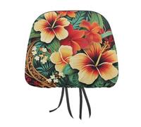 MNVTSKOP Hawaiian Style Print Headrest Covers for Cars Universal Anti-Dirty Car Head Rest Protector Easy to Install Durable Breathable Vehicle Accessories for Auto Trucks SUVs