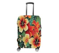 MNVTSKOP Hawaiian Style Print Luggage Covers Scratch-Resistant Washable Suitcase Cover Polyester Elastic Travel Baggage Protector for Suitcase Protector Cover, White, S