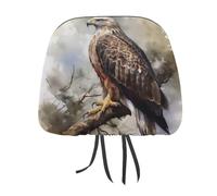 MNVTSKOP Hawk Sitting in The Tree Headrest Covers for Cars Universal Anti-Dirty Car Head Rest Protector Easy to Install Durable Breathable Vehicle Accessories for Auto Trucks SUVs