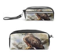 MNVTSKOP Hawk Sitting In The Tree Makeup Bag Small Cosmetic Travel Case Portable Stationery Organizer for Women Teacher