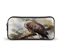 MNVTSKOP Hawk Sitting In The Tree Pencil Case Large Capacity Pencil Pouch Office Pencil Bag for Men Women Desk Organizer