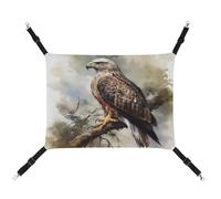 MNVTSKOP Hawk Sitting in The Tree Pet Hammock Breathable Cat Hanging Hammock with Adjustable Straps and Metal Hooks Plush Small Animal Soft Hideout Bed for Indoor and Outdoor