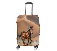 MNVTSKOP Horses Running in Desert Storm Luggage Covers Scratch-Resistant Washable Suitcase Cover Polyester Elastic Travel Baggage Protector for Suitcase Protector Cover, White, S