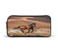 MNVTSKOP Horses Running in Desert Storm Pencil Case Large Capacity Pencil Pouch Office Pencil Bag for Men Women Desk Organizer