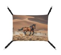 MNVTSKOP Horses Running in Desert Storm Pet Hammock Breathable Cat Hanging Hammock with Adjustable Straps and Metal Hooks Plush Small Animal Soft Hideout Bed for Indoor and Outdoor