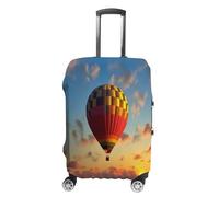 MNVTSKOP Hot Air Balloon Sunset Luggage Covers Scratch-Resistant Washable Suitcase Cover Polyester Elastic Travel Baggage Protector for Suitcase Protector Cover, White, XL
