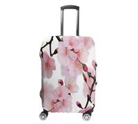MNVTSKOP Japanese Sakura Blossom Luggage Covers Scratch-Resistant Washable Suitcase Cover Polyester Elastic Travel Baggage Protector for Suitcase Protector Cover, White, M