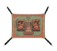 MNVTSKOP Jazz Music Equipment with Vintage Background Pet Hammock Breathable Cat Hanging Hammock with Adjustable Straps and Metal Hooks Plush Small Animal Soft Hideout Bed for Indoor and Outdoor