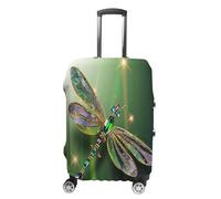 MNVTSKOP Jewel Dragonfly Luggage Covers Scratch-Resistant Washable Suitcase Cover Polyester Elastic Travel Baggage Protector for Suitcase Protector Cover, White, S