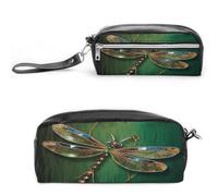 MNVTSKOP Jewel Dragonfly Makeup Bag Small Cosmetic Travel Case Portable Stationery Organizer for Women Teacher