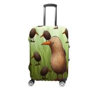 MNVTSKOP Kiwi Bird Cute Luggage Covers Scratch-Resistant Washable Suitcase Cover Polyester Elastic Travel Baggage Protector for Suitcase Protector Cover, White, L
