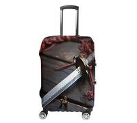 MNVTSKOP Knife on The Floor Luggage Covers Scratch-Resistant Washable Suitcase Cover Polyester Elastic Travel Baggage Protector for Suitcase Protector Cover, White, XL