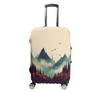 MNVTSKOP Landscape Mountain Luggage Covers Scratch-Resistant Washable Suitcase Cover Polyester Elastic Travel Baggage Protector for Suitcase Protector Cover, White, S
