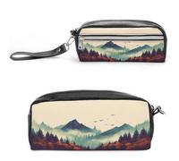 MNVTSKOP Landscape Mountain Makeup Bag Small Cosmetic Travel Case Portable Stationery Organizer for Women Teacher