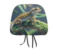 MNVTSKOP Leopard Little Gecko Headrest Covers for Cars Universal Anti-Dirty Car Head Rest Protector Easy to Install Durable Breathable Vehicle Accessories for Auto Trucks SUVs